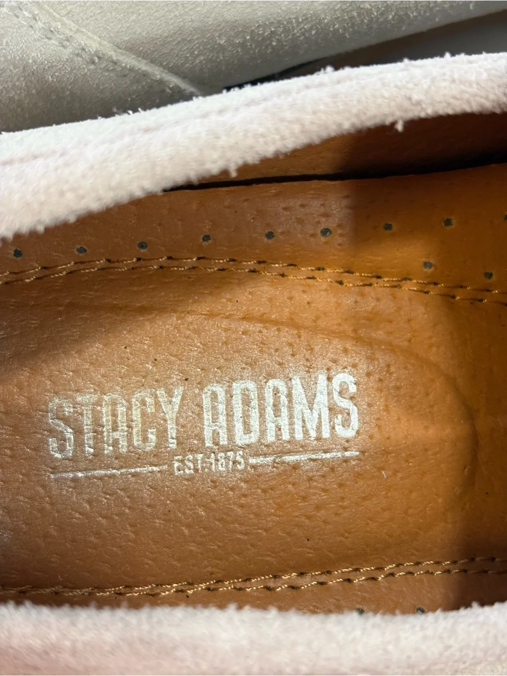 Stacy Adams Light Cream Suede Penny Loafers SZ 9.5 $159